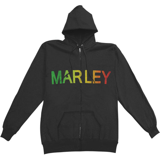Bob Marley Satisfy My Soul Zippered Hooded Sweatshirt Front