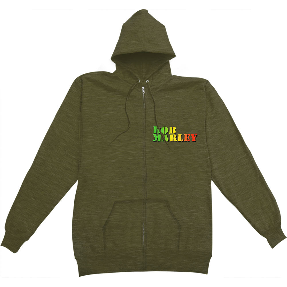 Bob Marley Collage Zippered Hooded Sweatshirt Front