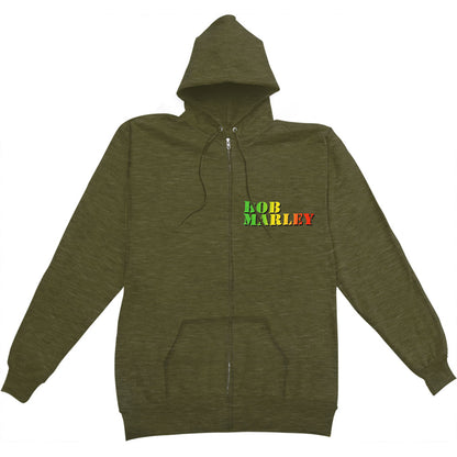 Bob Marley Collage Zippered Hooded Sweatshirt Front