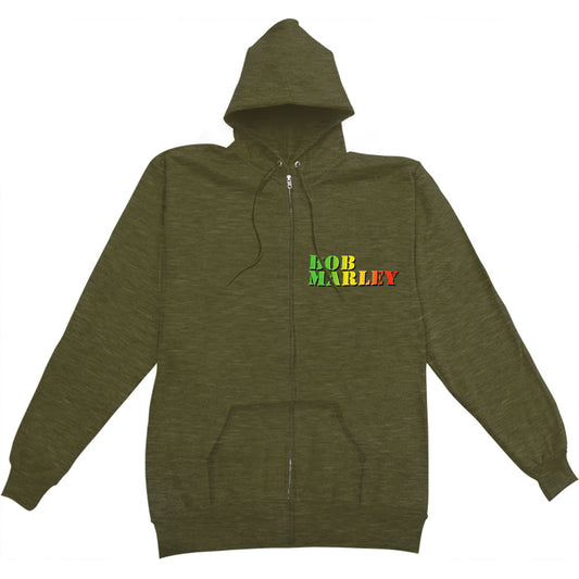 Bob Marley Collage Zippered Hooded Sweatshirt Front
