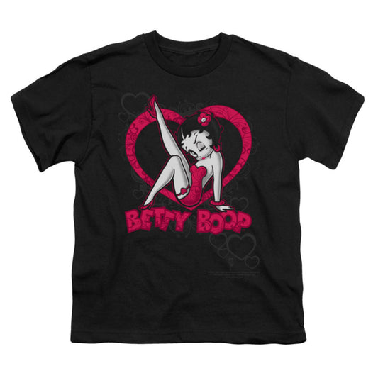 Betty Boop Scrolling Hearts Youth T-shirt