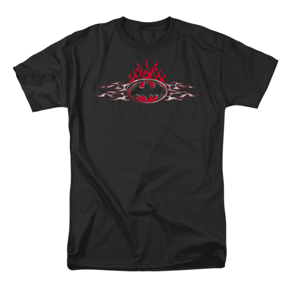 Batman Steel Flames Logo T-shirt