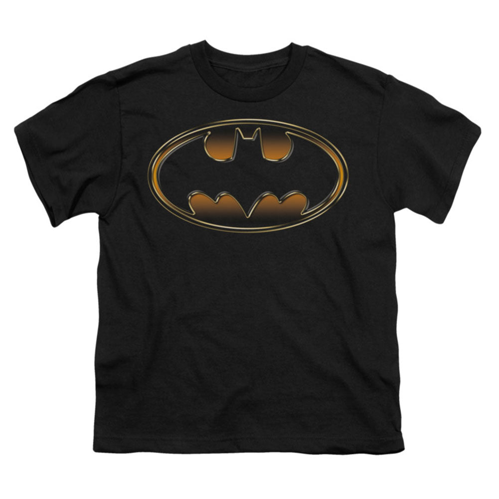 Batman Black & Gold Embossed Shield Youth T-shirt