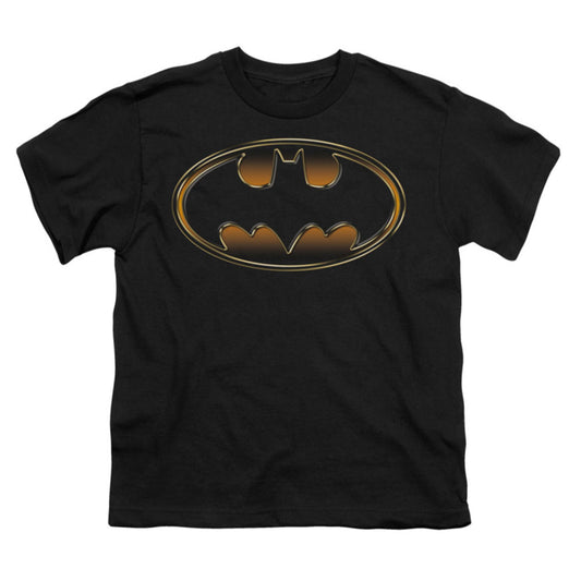 Batman Black & Gold Embossed Shield Youth T-shirt