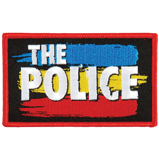 Police 3 Stripes Logo Embroidered Patch Front