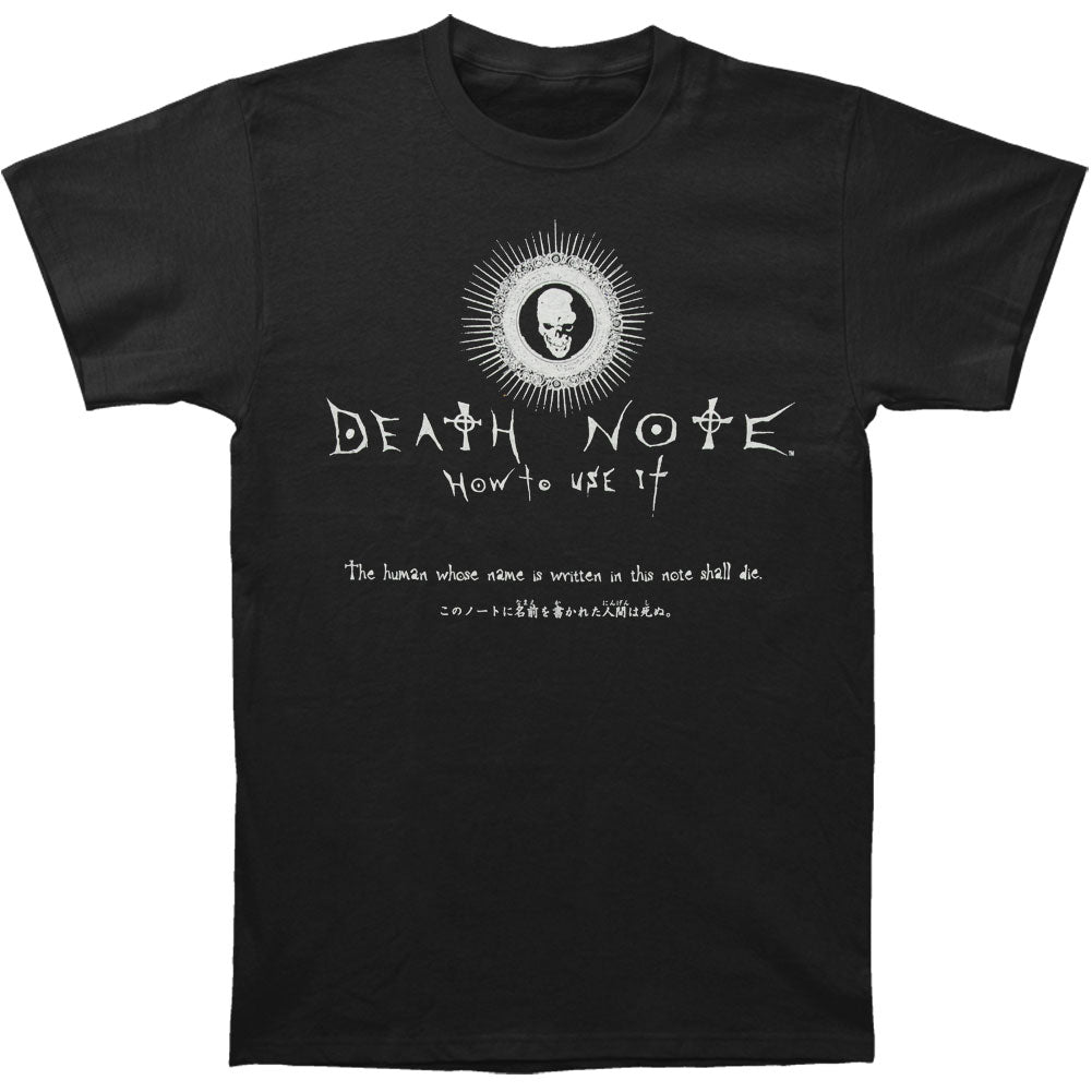 Death Note How To Use It T-shirt