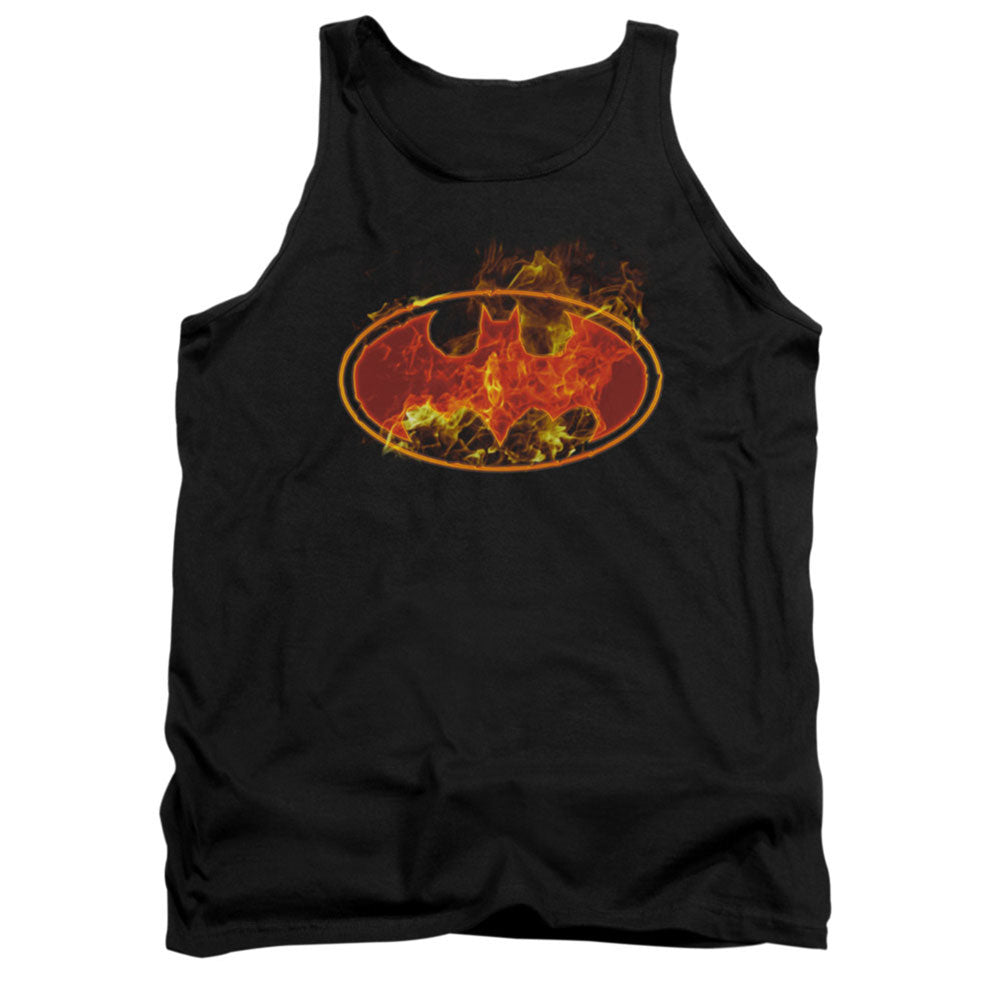 Batman Flames Logo Mens Tank
