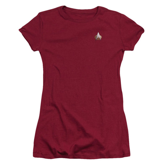 Star Trek Tng Command Emblem Cap Sleeve Junior Top Front
