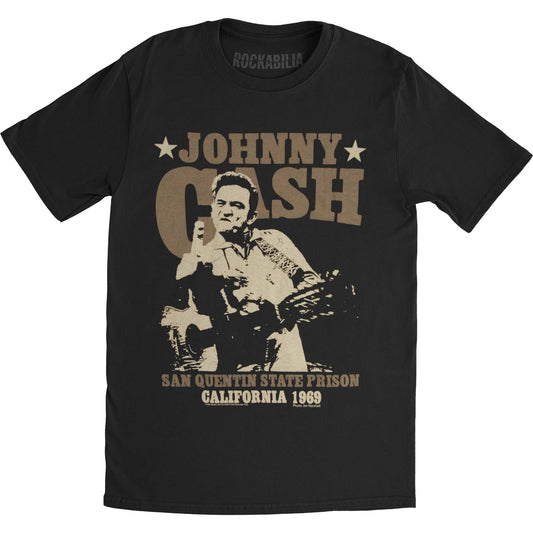Johnny Cash San Quentin Stars Slim Fit T-shirt Front