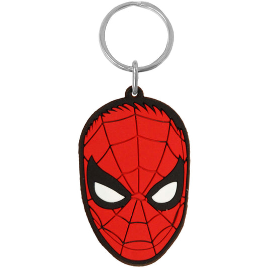 Spider-Man Face Rubber Key Chain Front