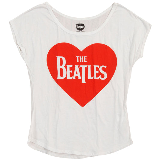 Beatles Heart Logo Vintage Junior Top Front