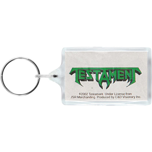 Testament Logo Plastic Key Chain Front