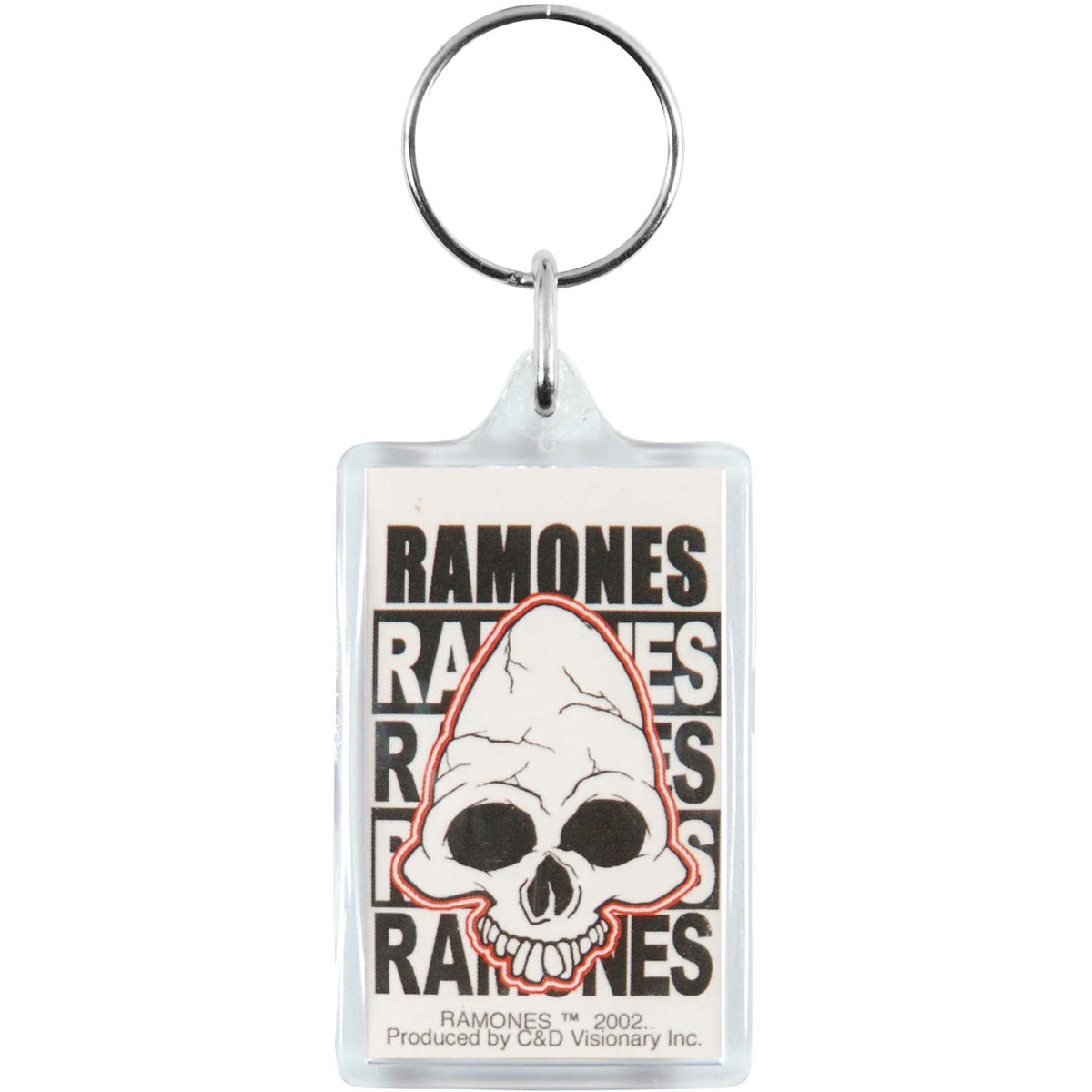 Ramones Skull Plastic Key Chain Front