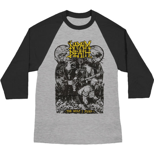 Napalm Death Wolf I Feed Baseball Jersey Front
