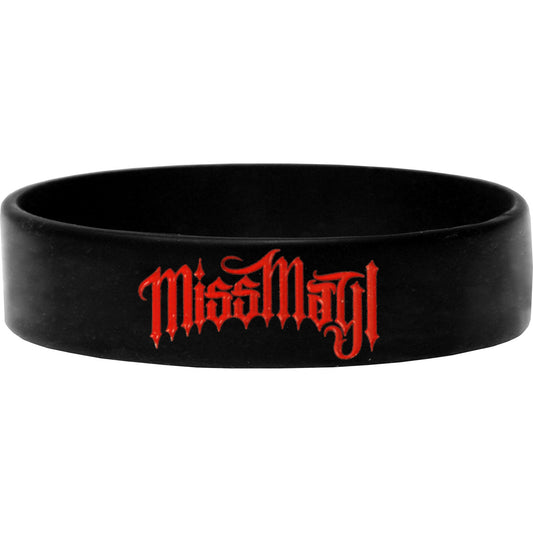 Miss May I Logo Rubber Bracelet Front