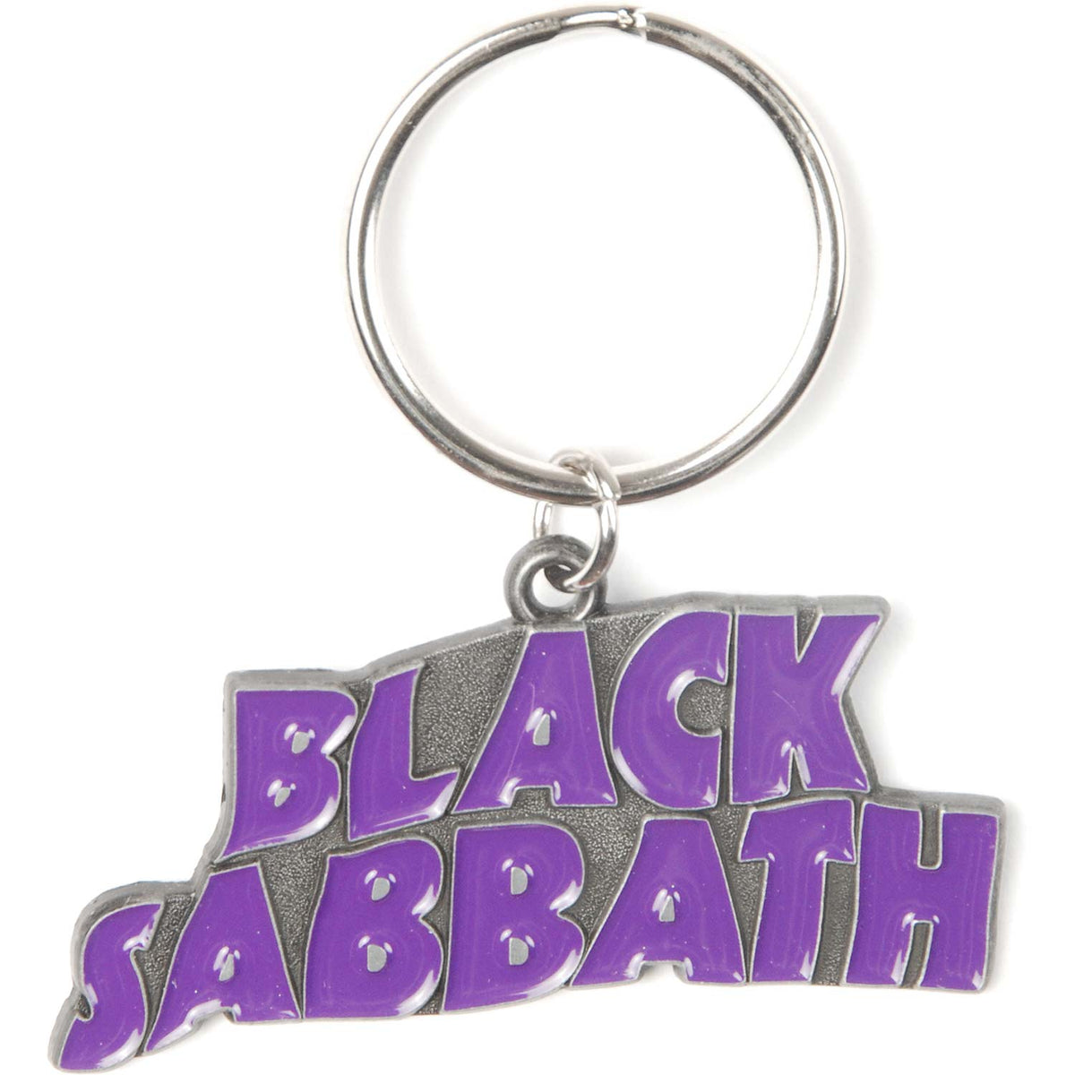 Black Sabbath Wavy Logo Metal Key Chain Front