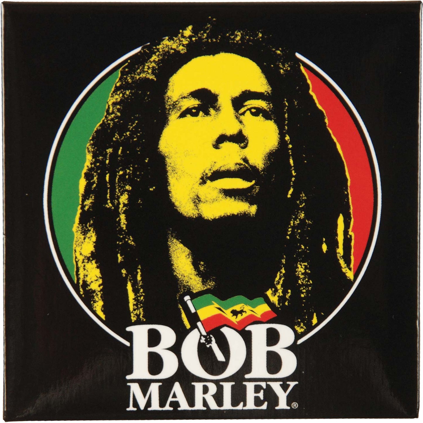 Bob Marley Distressed Logo Magnet Front