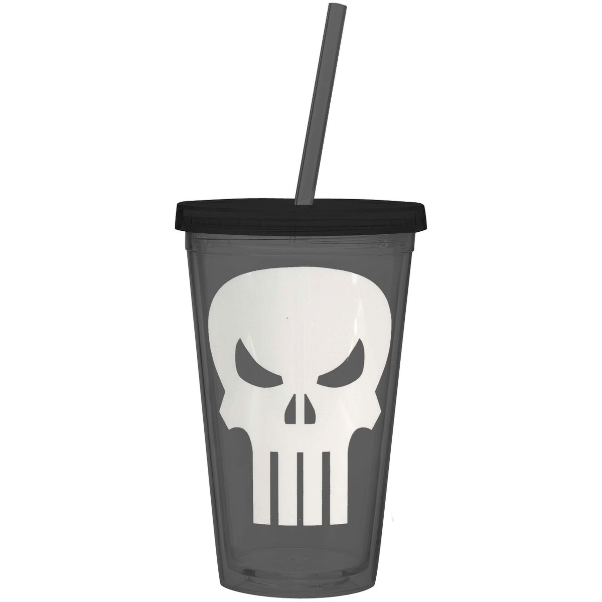 Punisher Skull Straw Tumbler Front