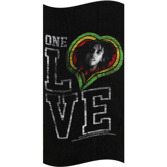 Bob Marley One Love Smile Beach Towel Front