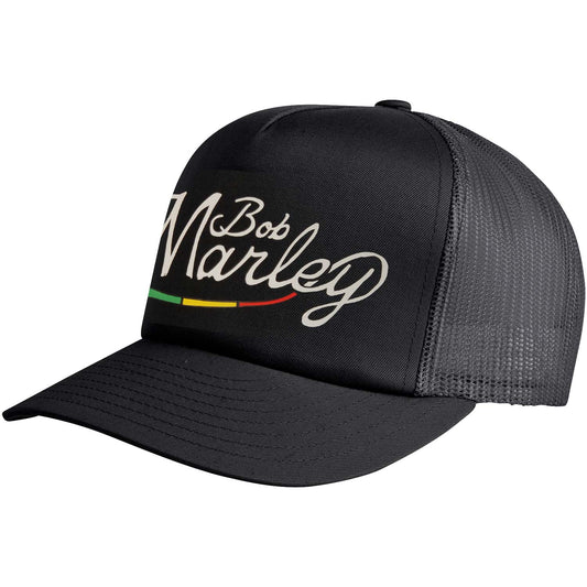 Bob Marley Script Trucker Cap Front