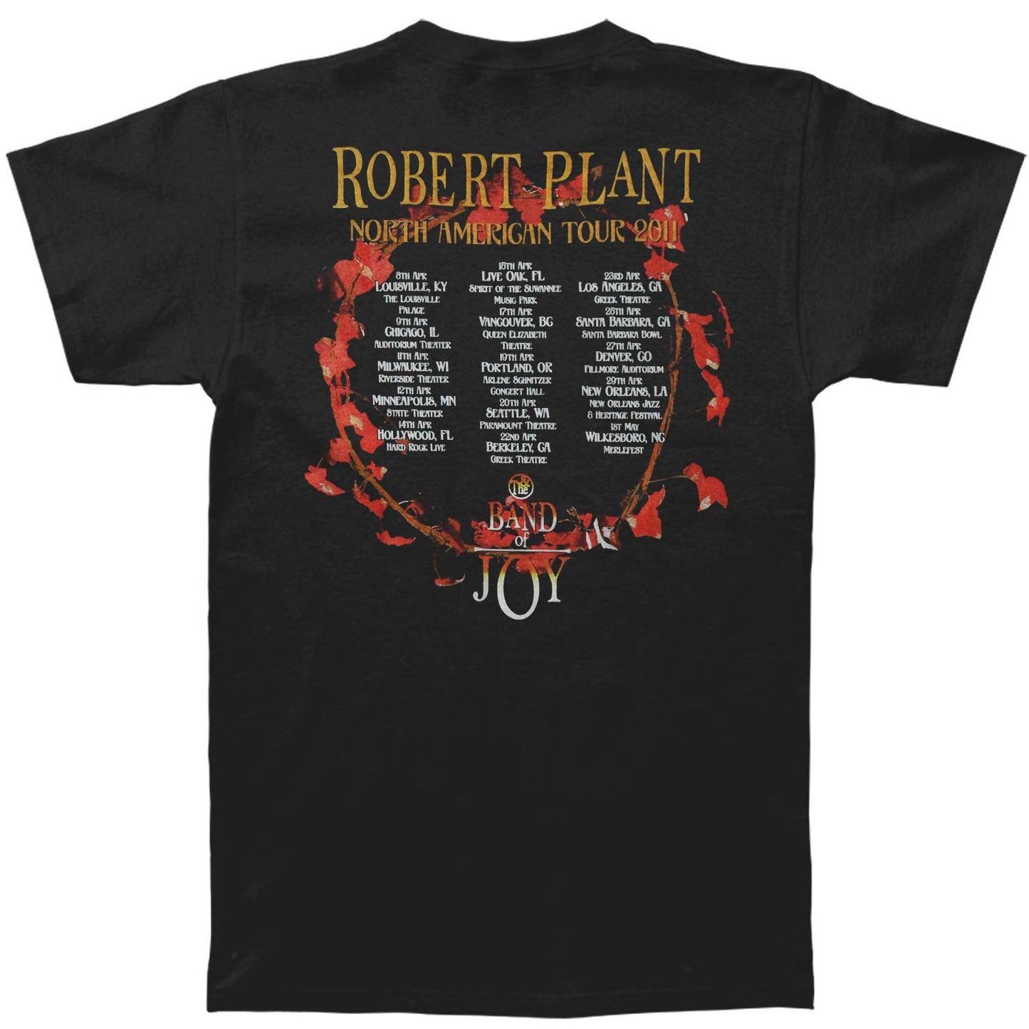 Led Zeppelin Cover Album 2011 Tour Slim Fit T-shirt