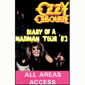 Ozzy Osbourne Diary Of A Madman Tour 82 Laminated Backstage Pass