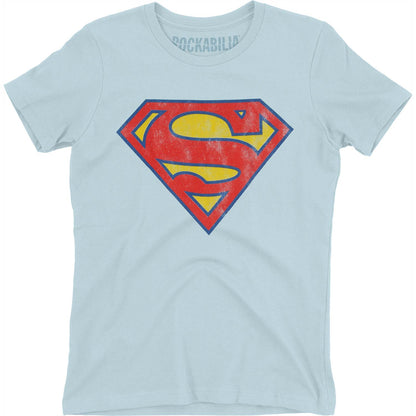 Distressed Shield Cap Sleeve Junior Top