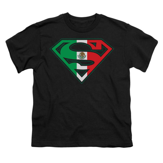 Superman Mexican Flag Shield Youth T-shirt Front