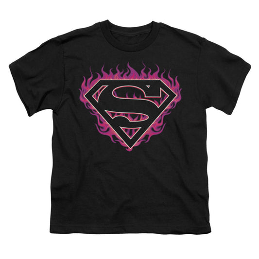 Superman Fuchsia Flames Youth T-shirt