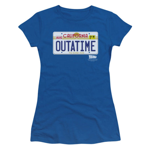 Back To The Future Outatime Plate Cap Sleeve Junior Top Front