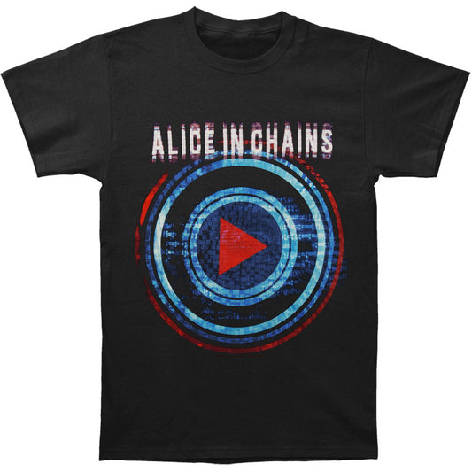 Alice In Chains Play Button Tour Tee (Miami - San Antonio) Slim Fit T-shirt Front