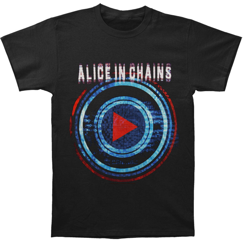 Alice In Chains Play Button Tour Tee (Scranton - Las Vegas) Slim Fit T-shirt Front