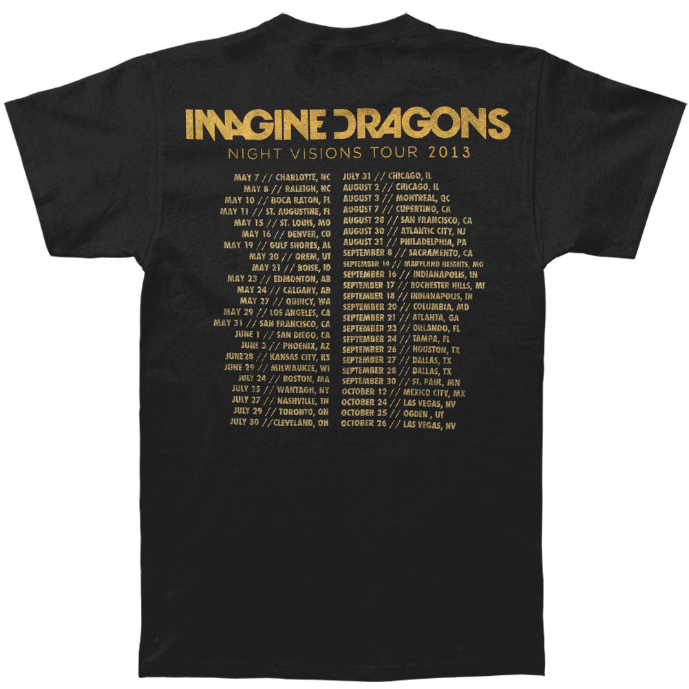 Imagine Dragons Night Visions 2013 Tour Slim Fit T-shirt Back