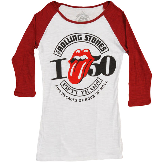 Five Decades Of R&R 30/1 Burnout Junior Raglan Junior Top