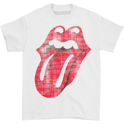 Rolling Stones Classic Distressed Tongue On White T-shirt