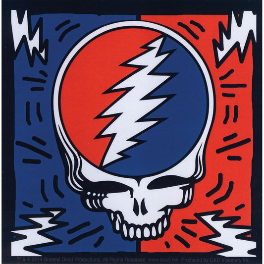 Grateful Dead Steal Your Face Bolts Sticker Front