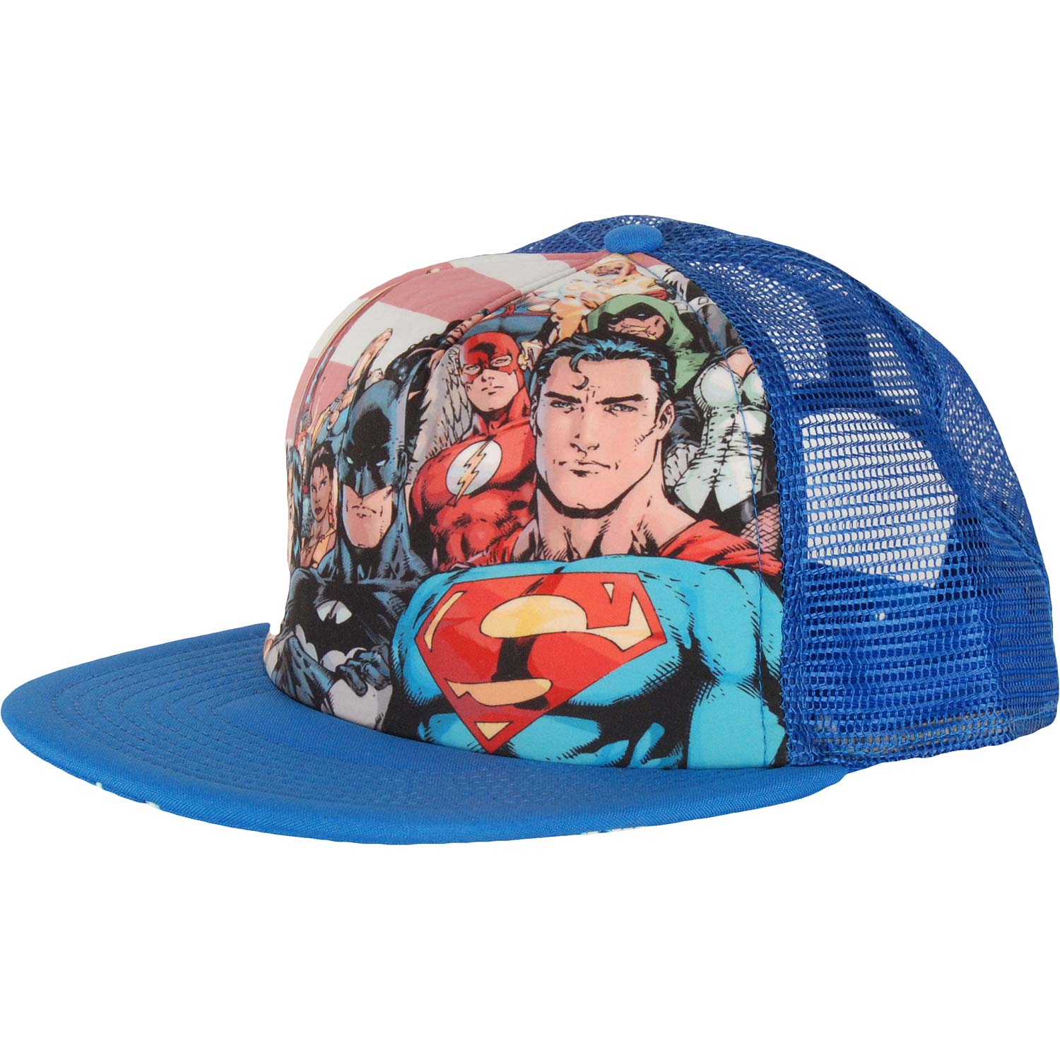 Justice League Of America Stripes Trucker Cap Front