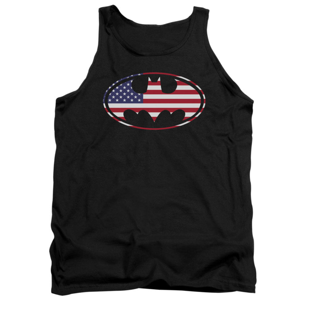 Batman American Flag Oval Mens Tank