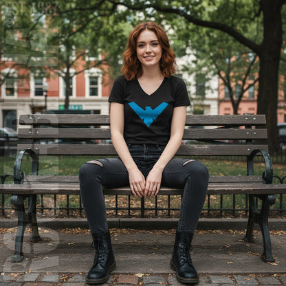 Nightwing Symbol Cap Sleeve Junior Top