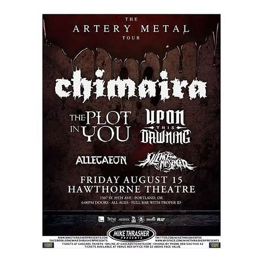 The Artery Metal Tour: Chimaira Concert Flyer Poster Concert Promo Poster