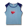 Tattered Heart Sleeveless Junior Top