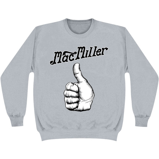 Mac Miller Script Logo Thumb Crew Fleece Sweatshirt Front