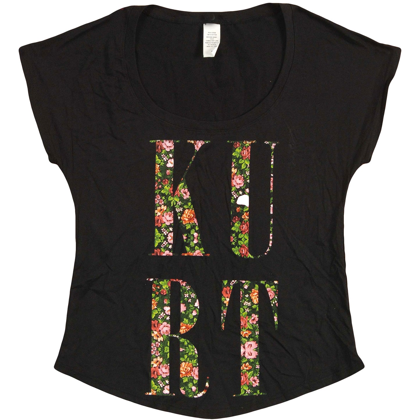 Kurt Cobain Floral Kurt Letters Dolman T Junior Top