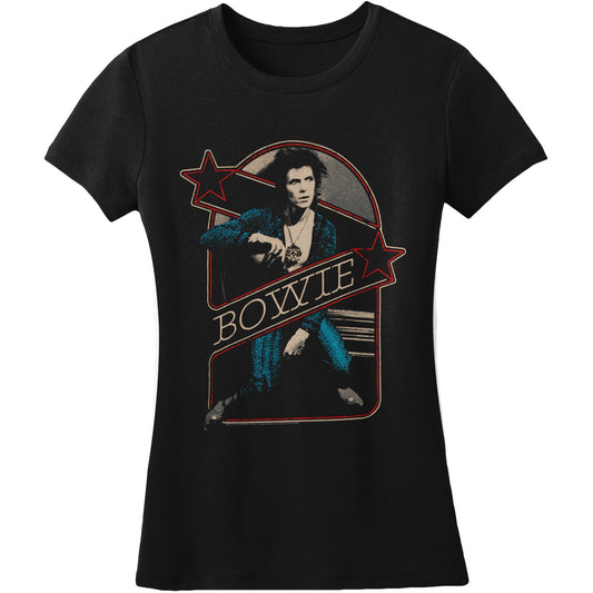 David Bowie Sitting Photo Jr T Tissue Junior Top Front