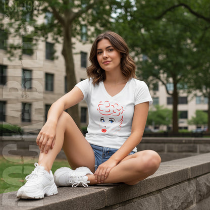 Lines Face Cap Sleeve Junior Top