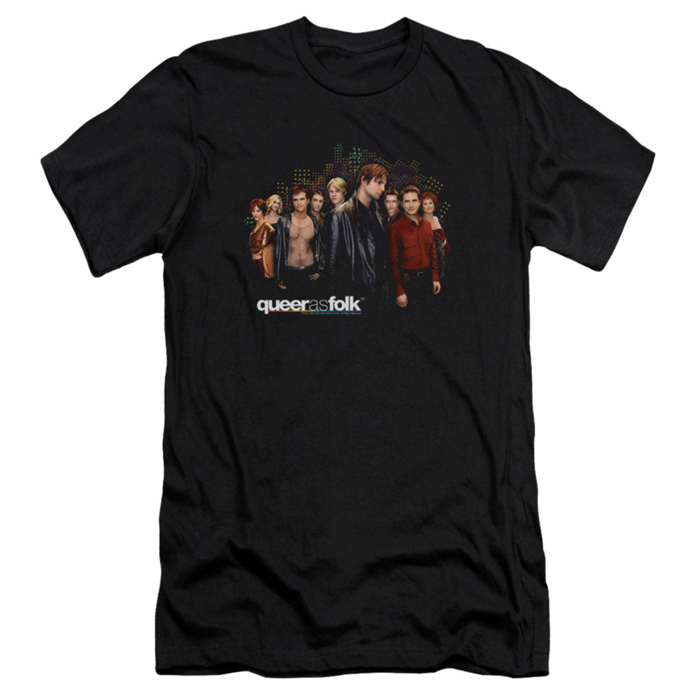 Queer As Folk Title Slim Fit T-shirt