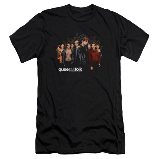 Queer As Folk Title Slim Fit T-shirt