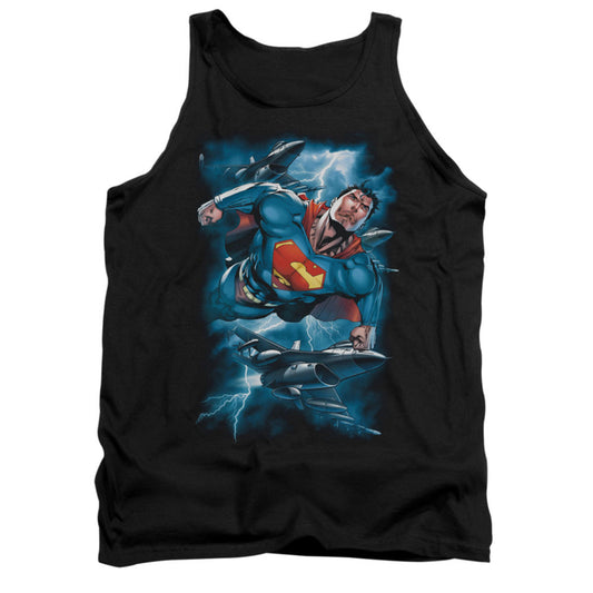 Superman Stormy Flight Mens Tank Front
