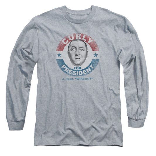 Three Stooges Curly For President Long Sleeve Front