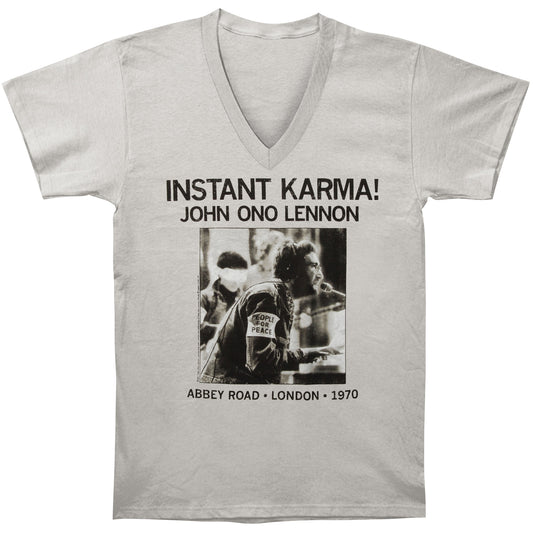 John Lennon Instant Karma (Features V-Neck Collar) T-shirt